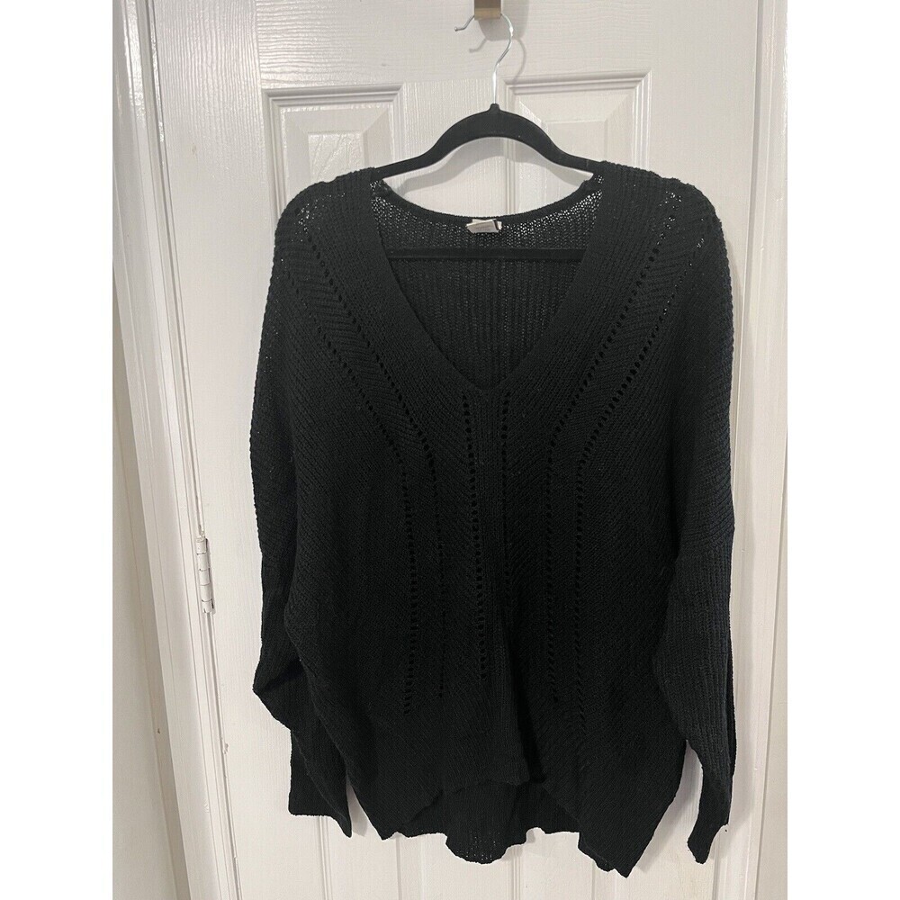 Lilian Womens Sweater Black Knit 2xl